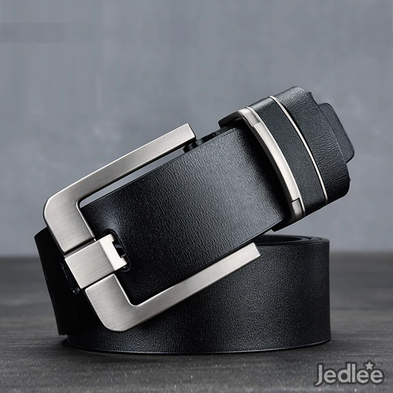 Fashionable Cowhide Leather Men's Belt - Metal Alloy Pin Buckle