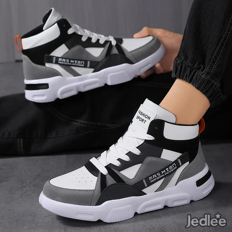 High-top Two Toned Skating Shoes - Trendsetting Design for Urban Thrills
