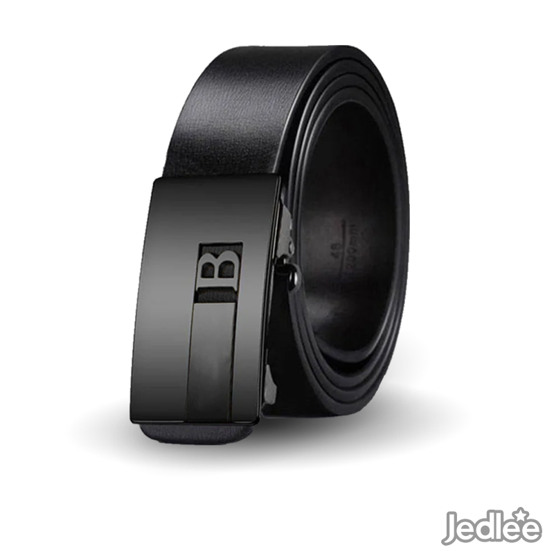 Premium Leather Belt for Men - Metal Ratchet Buckle