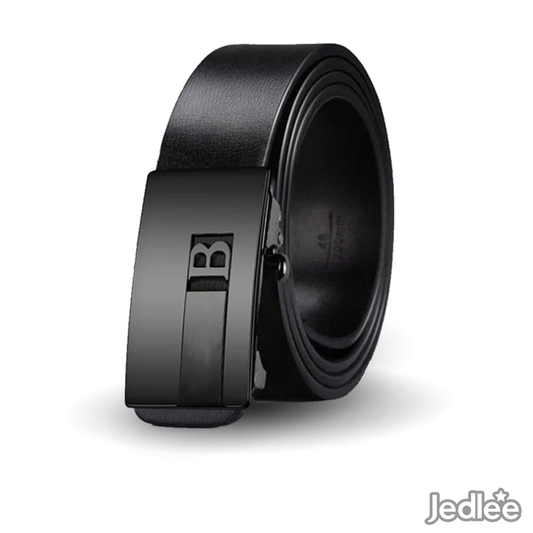 Premium Leather Belt for Men - Metal Ratchet Buckle