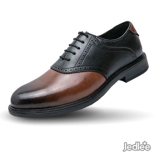 Stylish Oxfords Two-Tone Spectators Italian Patent Brogue Leather Shoes