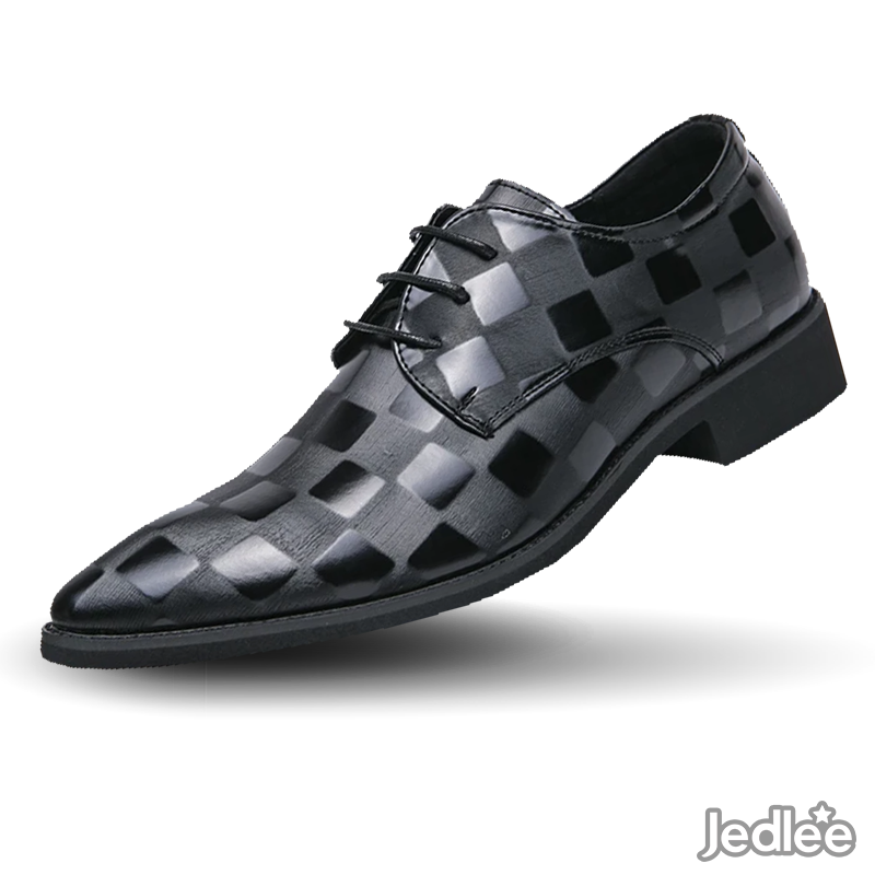 Refined Italian Patent Leather Derby Shoes for Men - Stylish Lace-Up Shoes