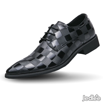 Refined Italian Patent Leather Derby Shoes for Men - Stylish Lace-Up Shoes