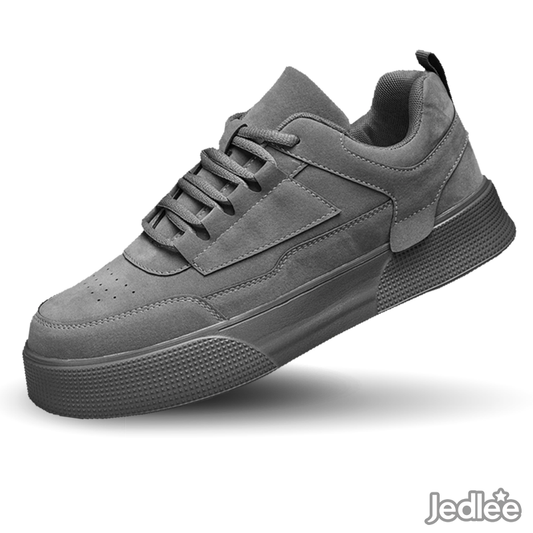Men's Solid Grey Colored Canvas Sneakers - Trendy and Versatile