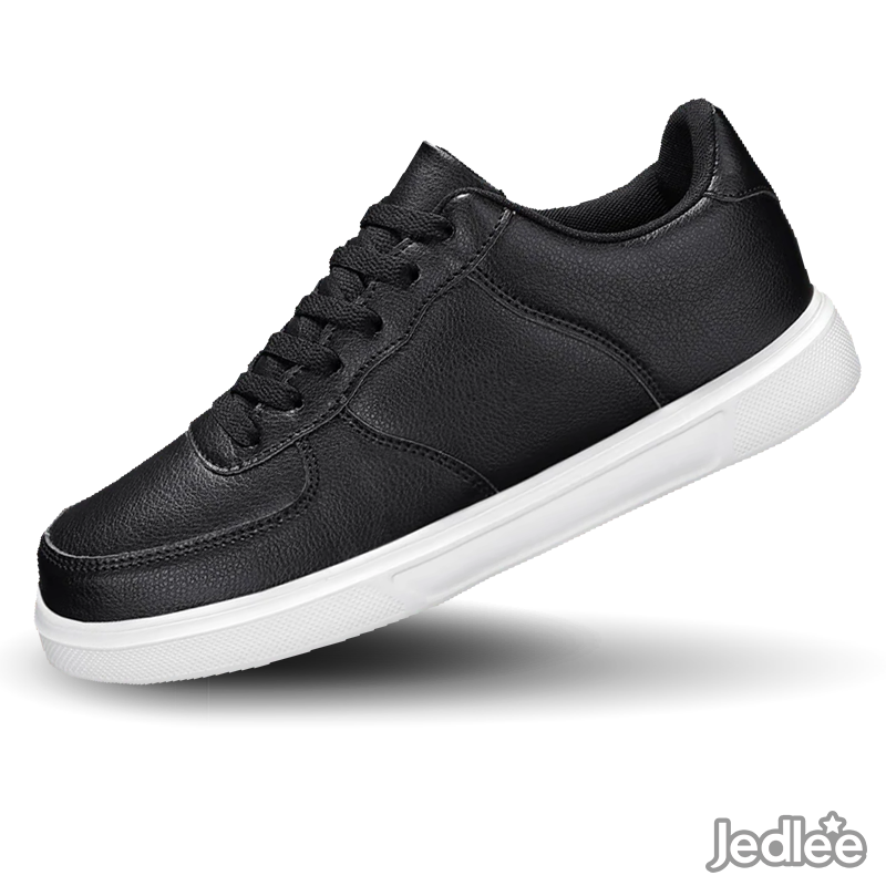 Elegant and Sleek Leather Sneakers - Fashionable and Comfortable