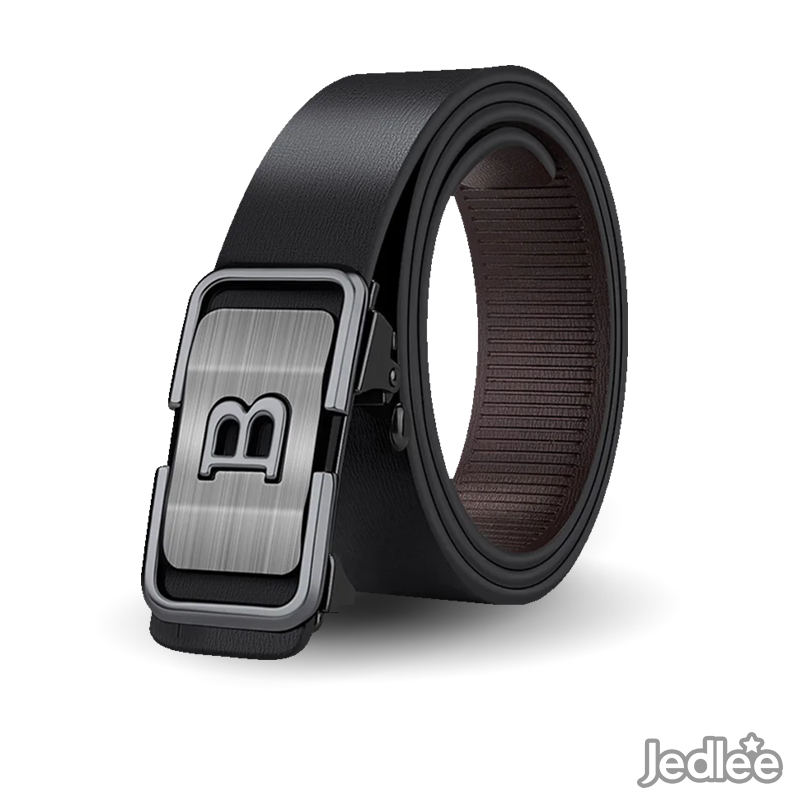 Genuine Leather Belt - Fashionable Automatic Ratchet Buckle