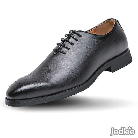 Elegant Whole-Cut Leather Oxfords for Men - Italian Style