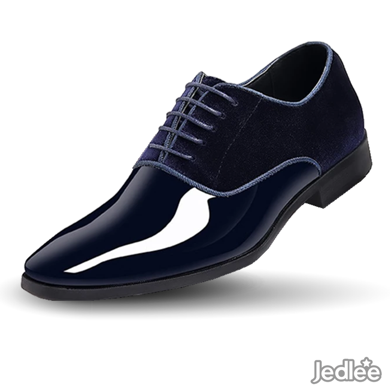 Luxurious Italian Patent  Leather and Suede Shoes - Exude Elegance in Lace-Up Oxfords