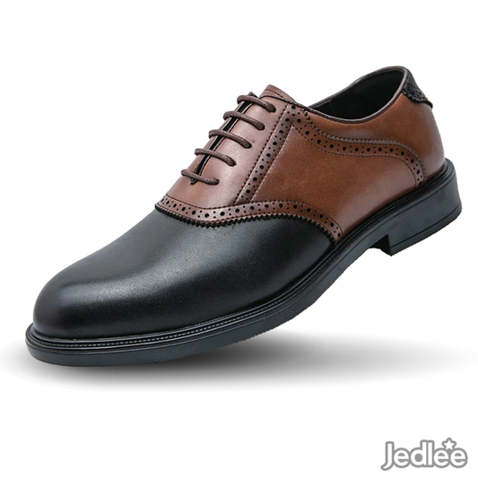 Stylish Oxfords Two-Tone Spectators Italian Patent Brogue Leather Shoes
