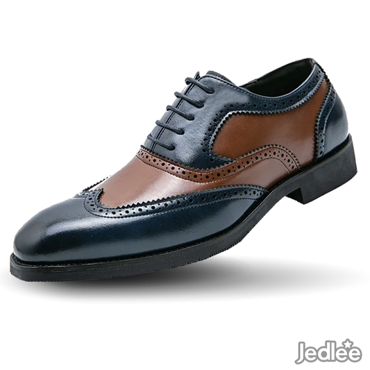 Fashion Classic Leather Oxford Spectators - Men's Luxury Footwear