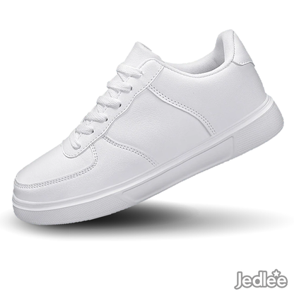Elegant and Sleek Leather Sneakers - Fashionable and Comfortable