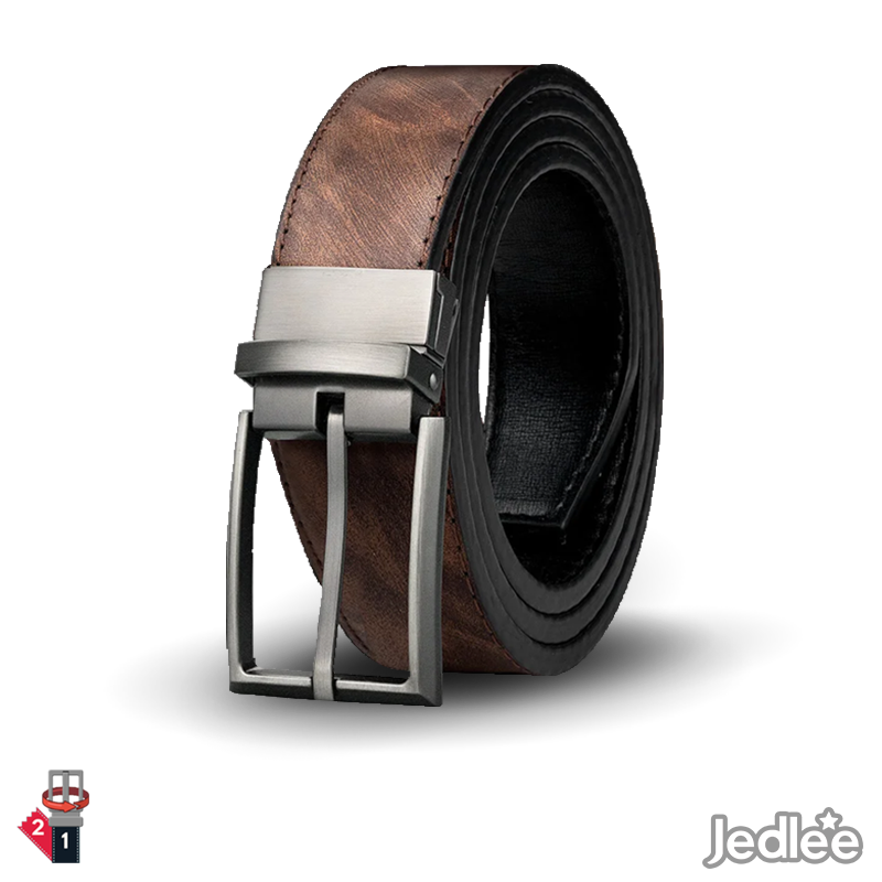 2 in 1 Excellent Versatile Reversible Leather Belt Strap - Classic Pin Buckle