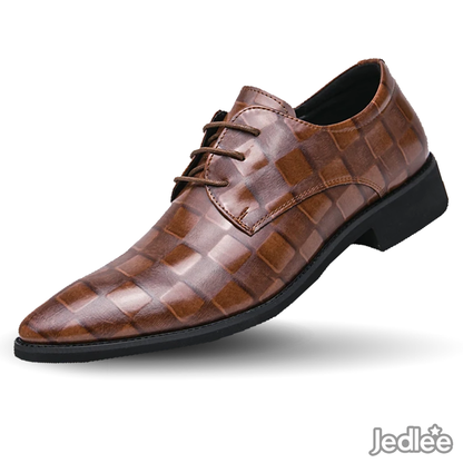 Refined Italian Patent Leather Derby Shoes for Men - Stylish Lace-Up Shoes