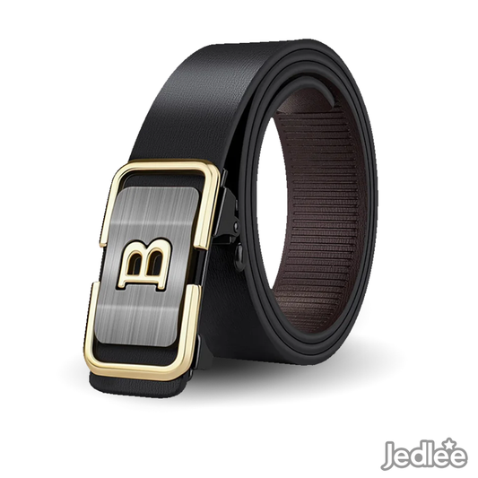 Genuine Leather Belt - Fashionable Automatic Ratchet Buckle