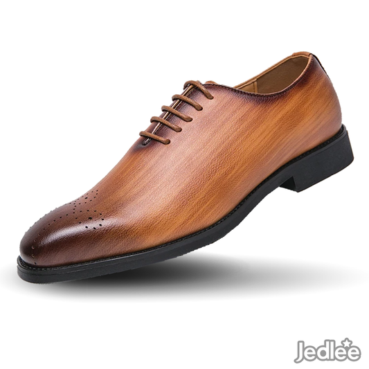 Elegant Whole-Cut Leather Oxfords for Men - Italian Style