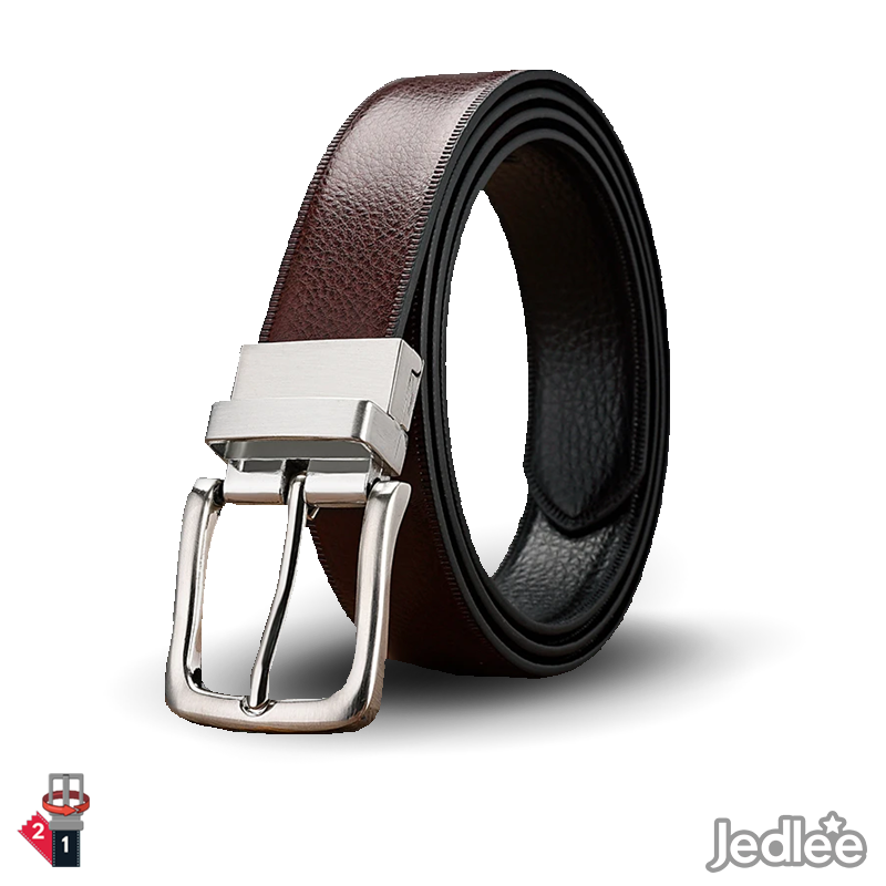 2 in 1 Classy Luxury Genuine Leather Reversible Pin Buckle Belts