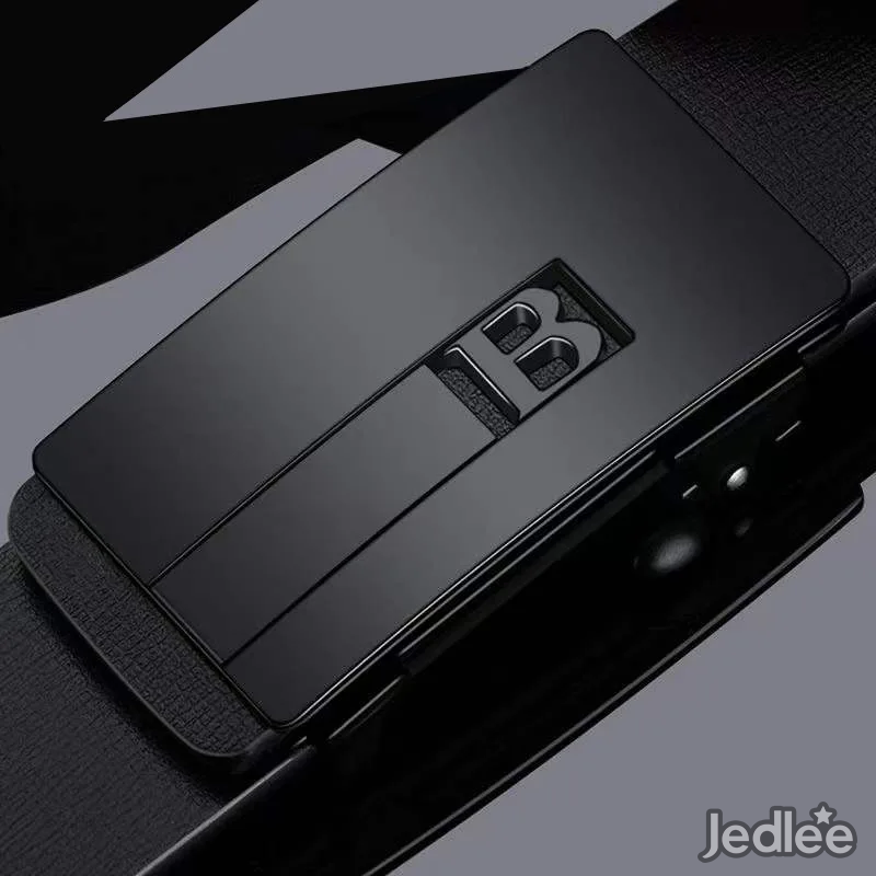 Premium Leather Belt for Men - Metal Ratchet Buckle