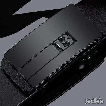 Premium Leather Belt for Men - Metal Ratchet Buckle