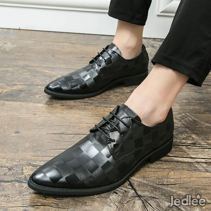 Refined Italian Patent Leather Derby Shoes for Men - Stylish Lace-Up Shoes