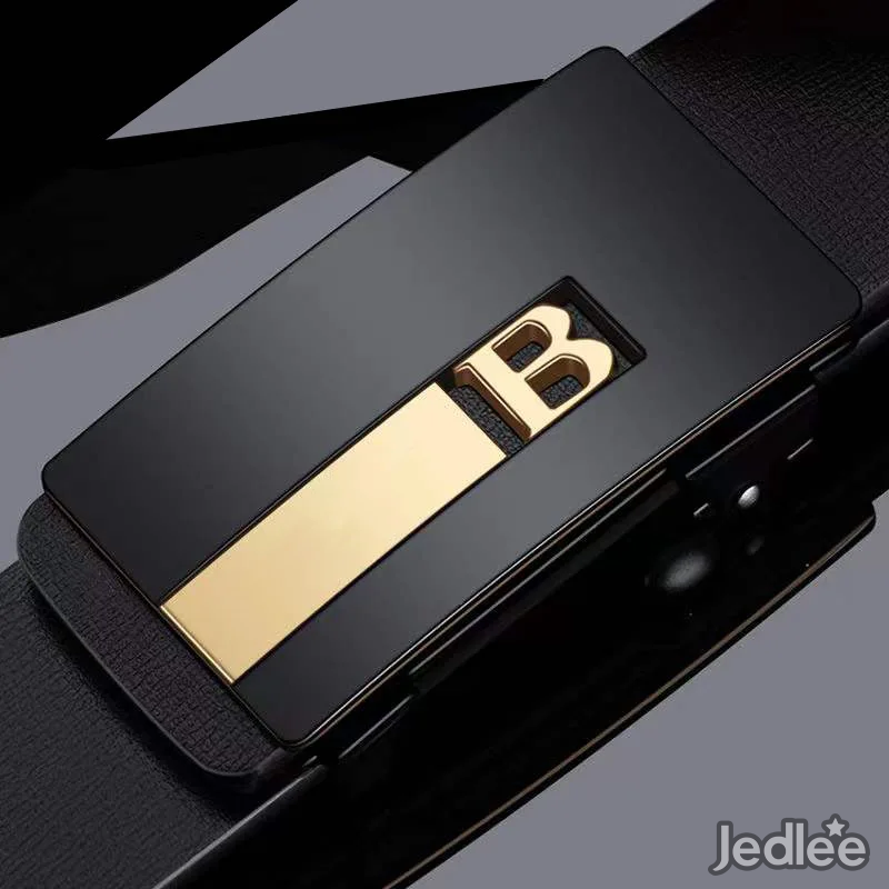 Premium Leather Belt for Men - Metal Ratchet Buckle