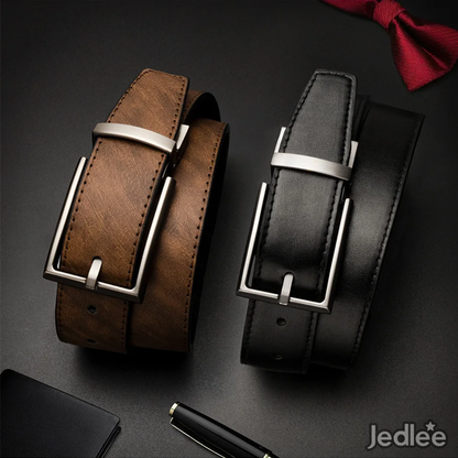 2 in 1 Excellent Versatile Reversible Leather Belt Strap - Classic Pin Buckle