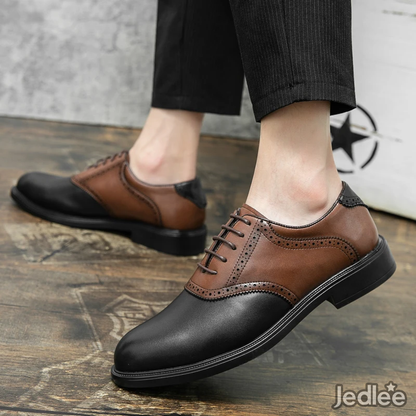 Stylish Oxfords Two-Tone Spectators Italian Patent Brogue Leather Shoes