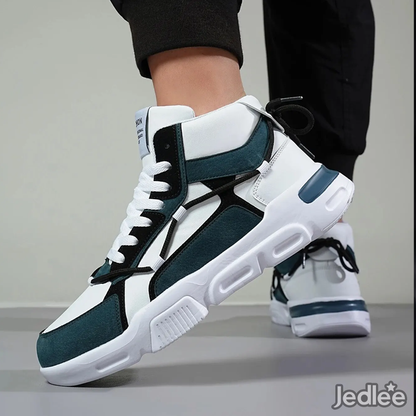 Double Shoelaces High-top Shoes - Unique Design for Fashion-forward Individuals