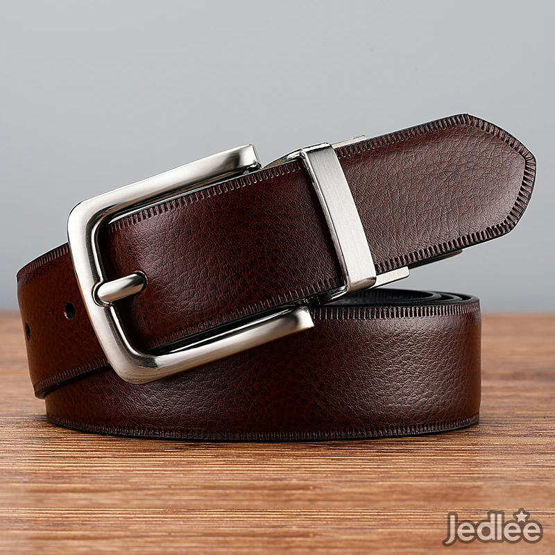 2 in 1 Classy Luxury Genuine Leather Reversible Pin Buckle Belts