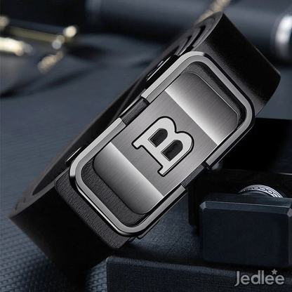 Genuine Leather Belt - Fashionable Automatic Ratchet Buckle