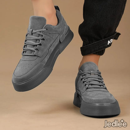 Men's Solid Grey Colored Canvas Sneakers - Trendy and Versatile
