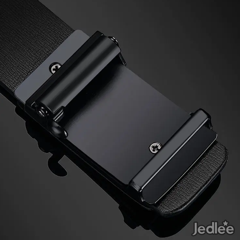 Premium Leather Belt for Men - Metal Ratchet Buckle