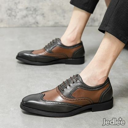Fashion Classic Leather Oxford Spectators - Men's Luxury Footwear