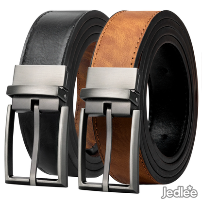 2 in 1 Excellent Versatile Reversible Leather Belt Strap - Classic Pin Buckle