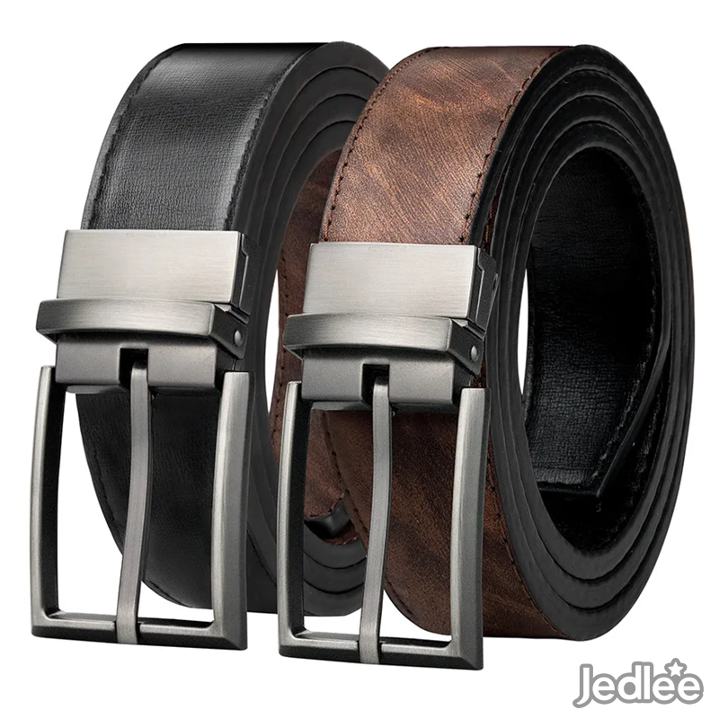 2 in 1 Excellent Versatile Reversible Leather Belt Strap - Classic Pin Buckle