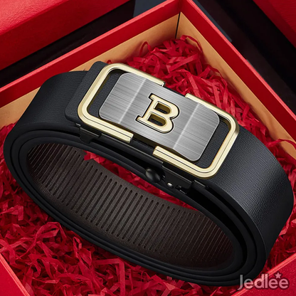 Genuine Leather Belt - Fashionable Automatic Ratchet Buckle