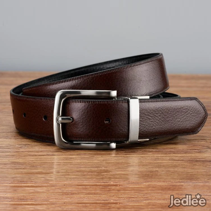 2 in 1 Classy Luxury Genuine Leather Reversible Pin Buckle Belts