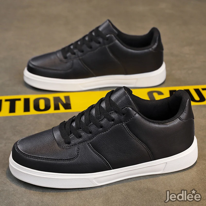 Elegant and Sleek Leather Sneakers - Fashionable and Comfortable