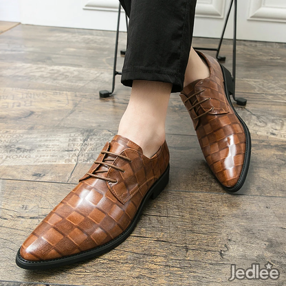 Refined Italian Patent Leather Derby Shoes for Men - Stylish Lace-Up Shoes