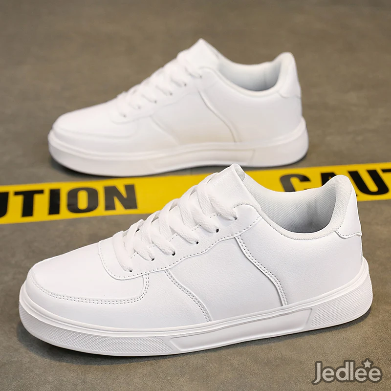 Elegant and Sleek Leather Sneakers - Fashionable and Comfortable