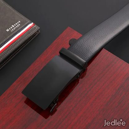 Sleek Ratchet Buckle Formal Belt - Made With High Quality Faux Leather