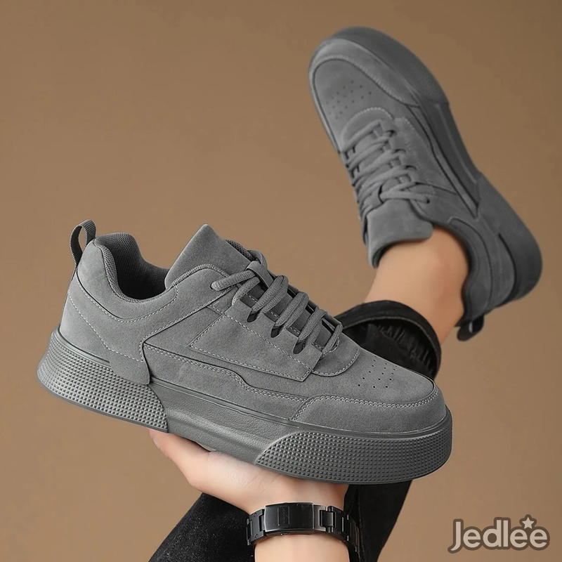 Men's Solid Grey Colored Canvas Sneakers - Trendy and Versatile