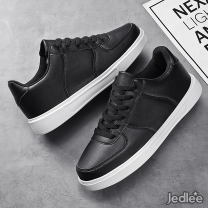 Elegant and Sleek Leather Sneakers - Fashionable and Comfortable