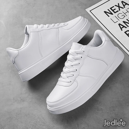 Elegant and Sleek Leather Sneakers - Fashionable and Comfortable