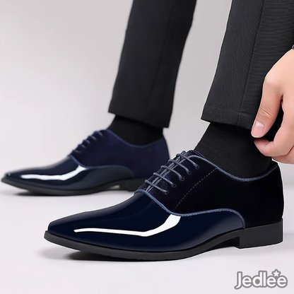 Luxurious Italian Patent  Leather and Suede Shoes - Exude Elegance in Lace-Up Oxfords