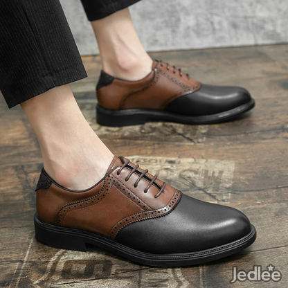 Stylish Oxfords Two-Tone Spectators Italian Patent Brogue Leather Shoes