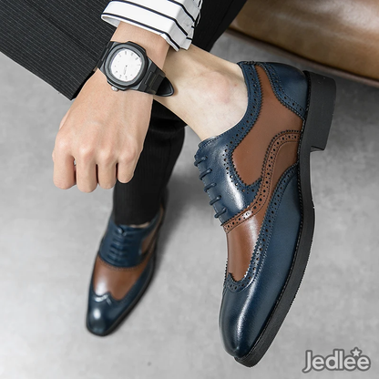 Fashion Classic Leather Oxford Spectators - Men's Luxury Footwear