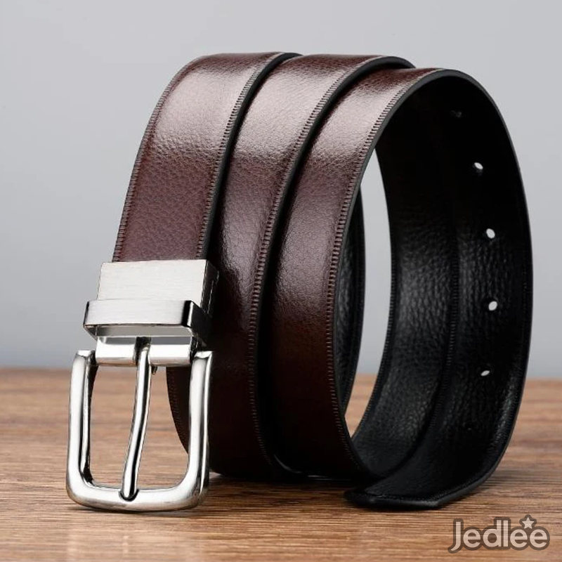2 in 1 Classy Luxury Genuine Leather Reversible Pin Buckle Belts