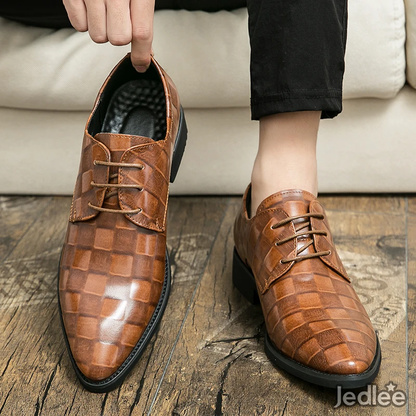 Refined Italian Patent Leather Derby Shoes for Men - Stylish Lace-Up Shoes