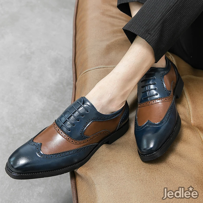 Fashion Classic Leather Oxford Spectators - Men's Luxury Footwear