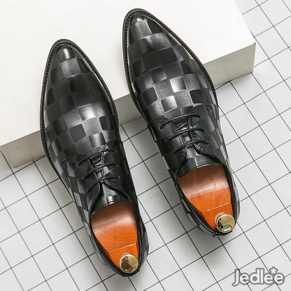Refined Italian Patent Leather Derby Shoes for Men - Stylish Lace-Up Shoes